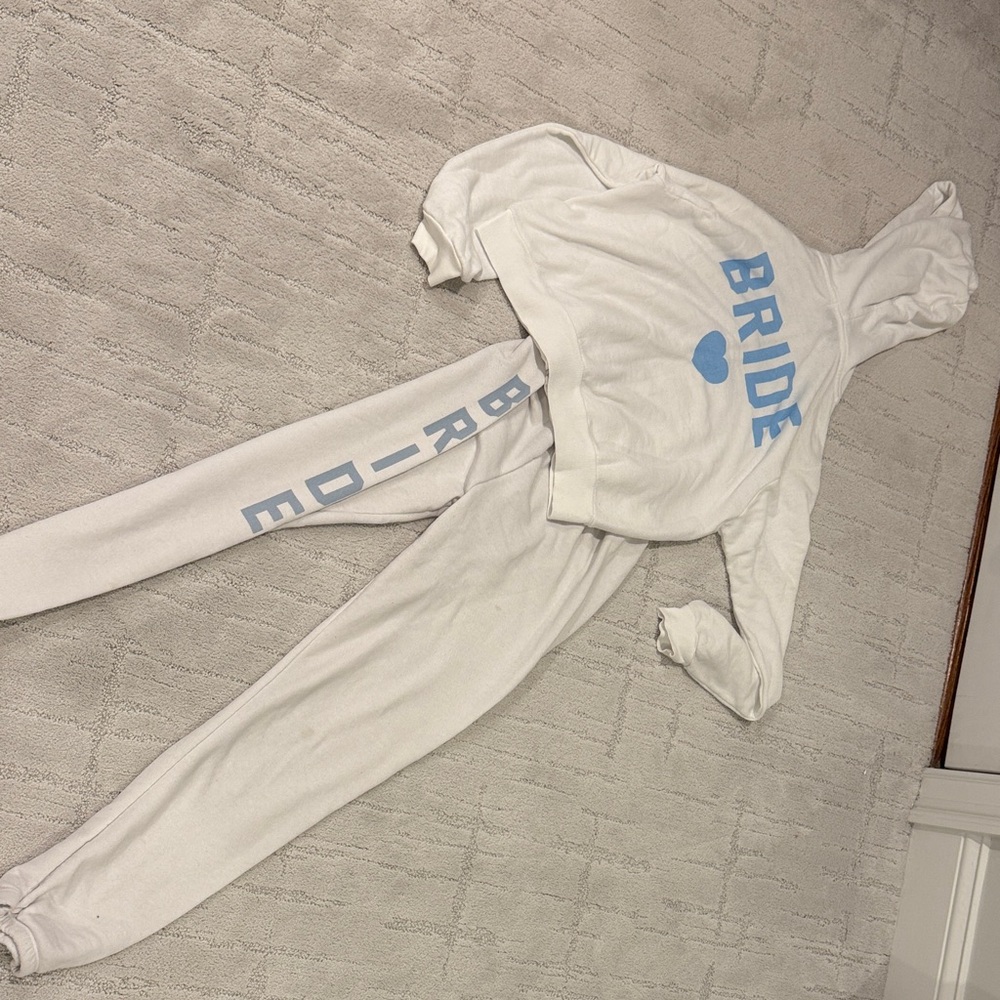 Wildfox White and Blue Bride Hoodie and Sweatpants Set